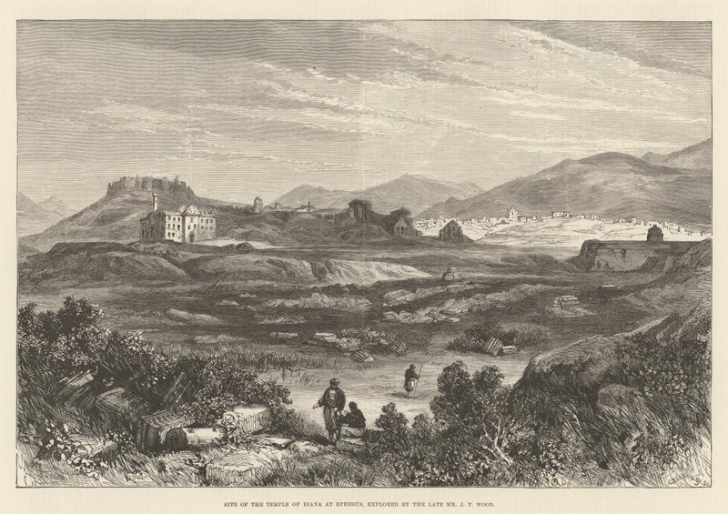 Site du temple de Diane à Éphèse, exploré par feu M. J T Wood (gravure) - English School