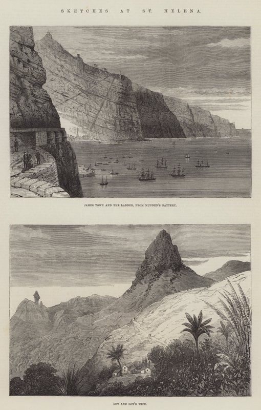 Croquis à Sainte-Hélène (gravure) - English School
