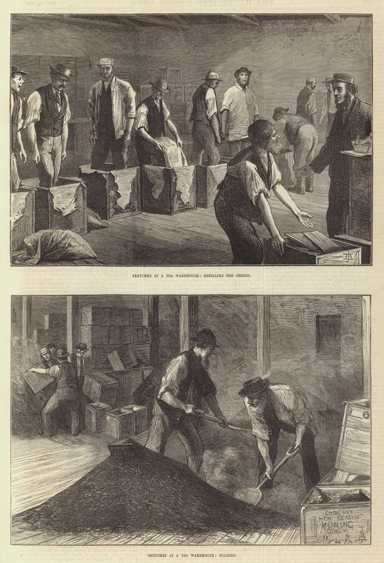 Croquis dans un entrepôt de thé - English School