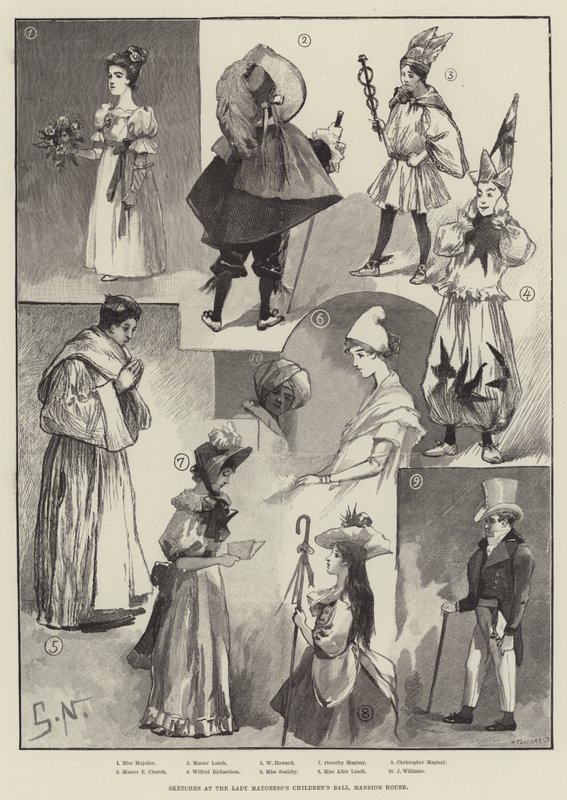 Croquis au bal des enfants de la Lady Mayoress, Mansion House (gravure) - English School