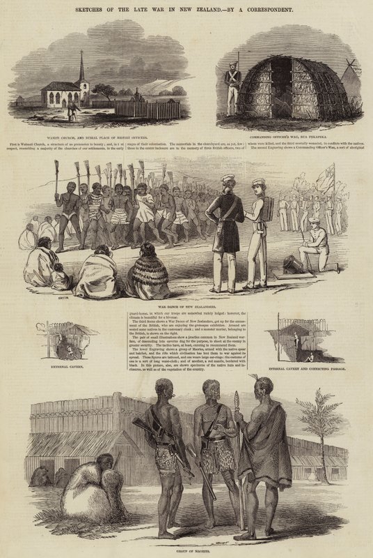 Croquis de la dernière guerre en Nouvelle-Zélande (gravure) - English School