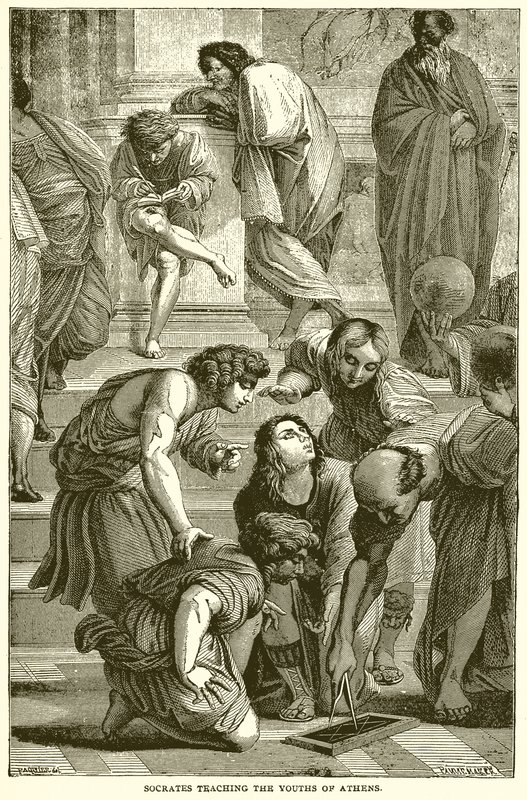 Socrate enseignant les jeunes d