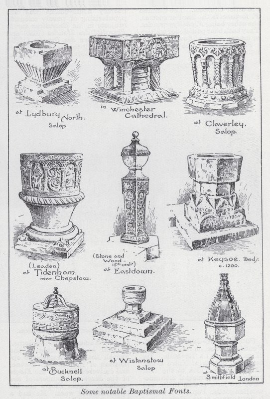 Quelques fonts baptismaux notables - English School