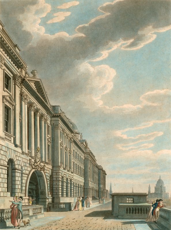 Terrasse de Somerset le long de la Tamise, Somerset House, The Strand, Londres - English School