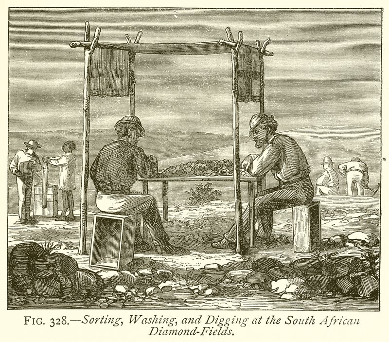 Tri, lavage et creusement aux champs de diamants sud-africains - English School