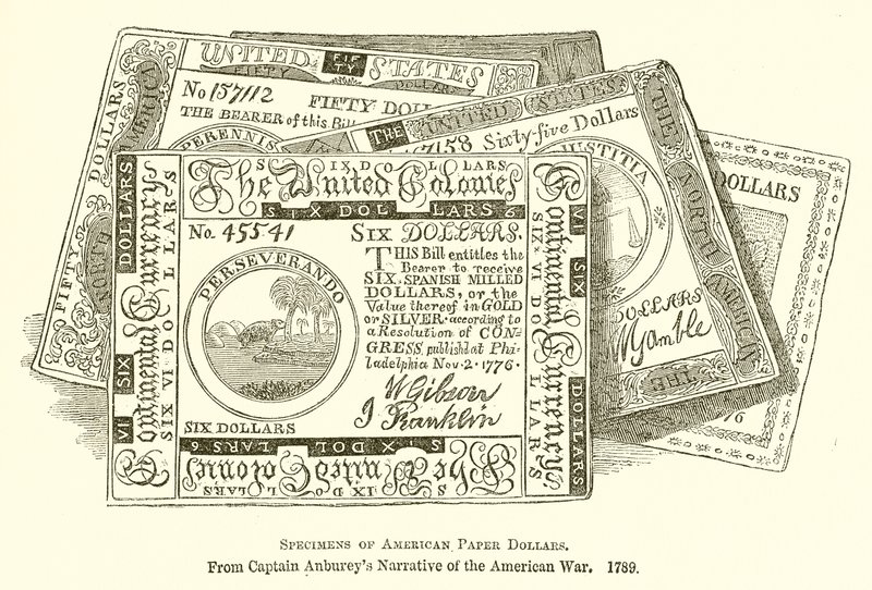 Spécimens de dollars en papier américains - English School