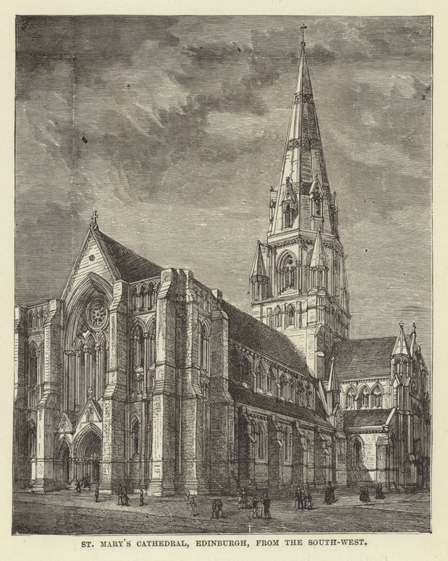 Cathédrale Sainte-Marie, Édimbourg, depuis le sud-ouest - English School
