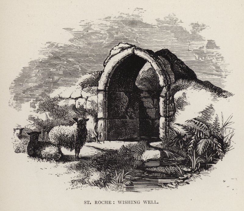 Saint Roch, puits à souhaits (gravure) - English School