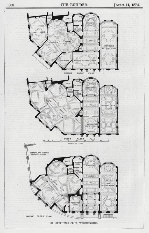 Club Saint-Étienne, Westminster (gravure) - English School