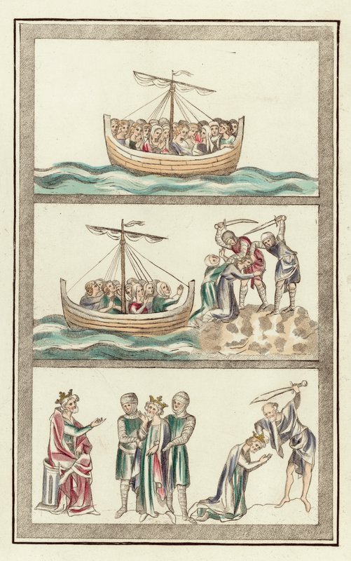 Sainte Ursule avec ses compagnes vierges, martyre de Sainte Ursule, martyre de Saint Alban - English School