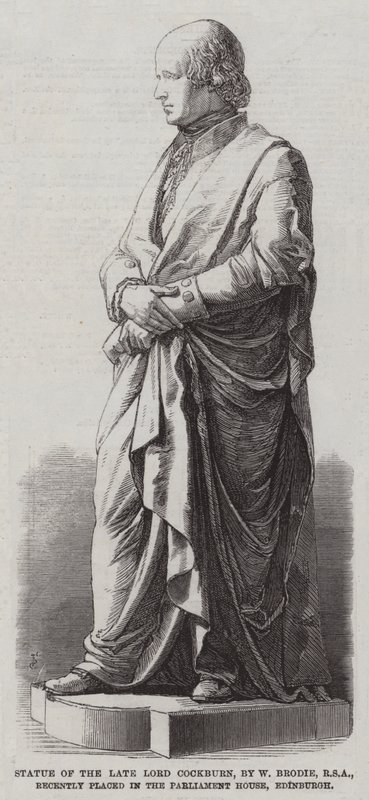 Statue du défunt Lord Cockburn, par W Brodie, RSA, récemment placée dans la maison du Parlement, Édimbourg - English School