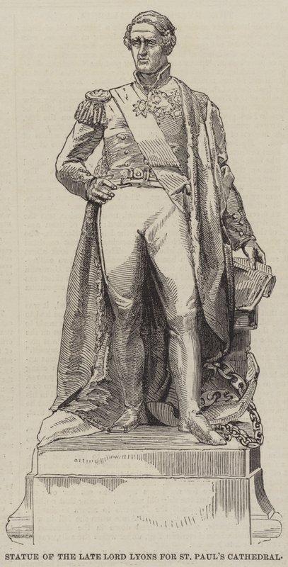 Statue du défunt Lord Lyons pour la cathédrale Saint-Paul (gravure) - English School