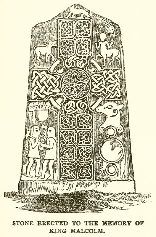 Pierre érigée à la mémoire du roi Malcolm - English School