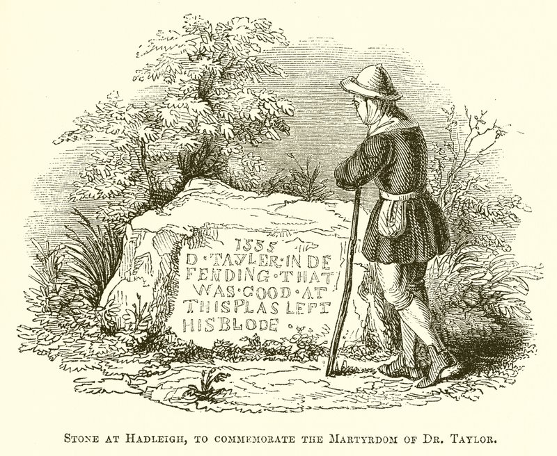 Pierre à Hadleigh, pour commémorer le martyre du Dr Taylor - English School
