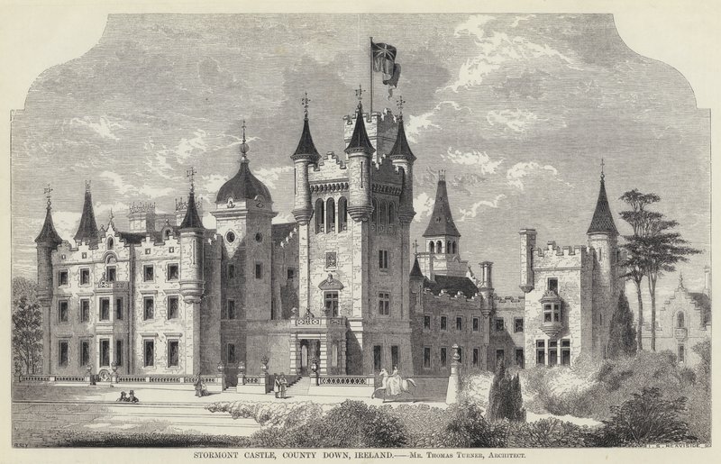 Château de Stormont, comté de Down, Irlande (gravure) - English School