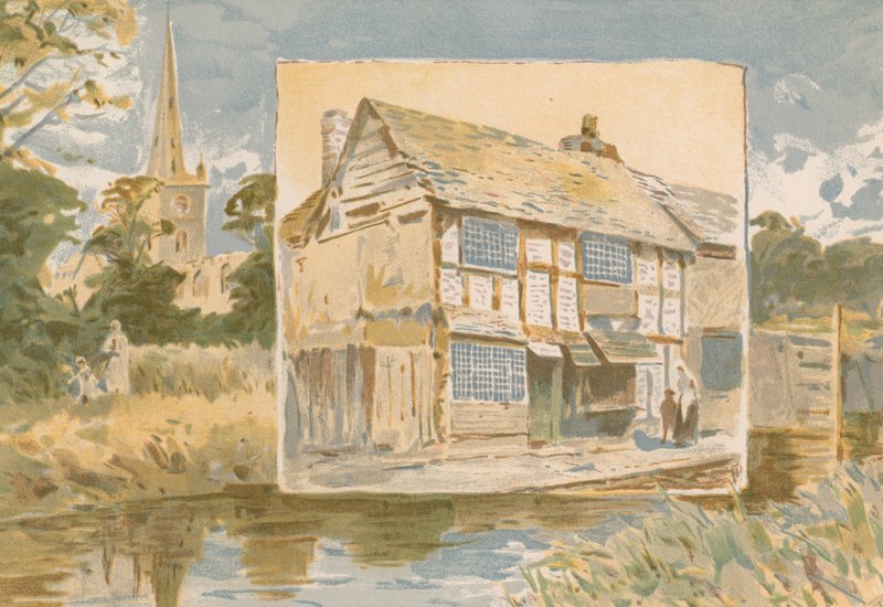 Stratford-on-Avon et la maison de Shakespeare avant sa restauration - English School