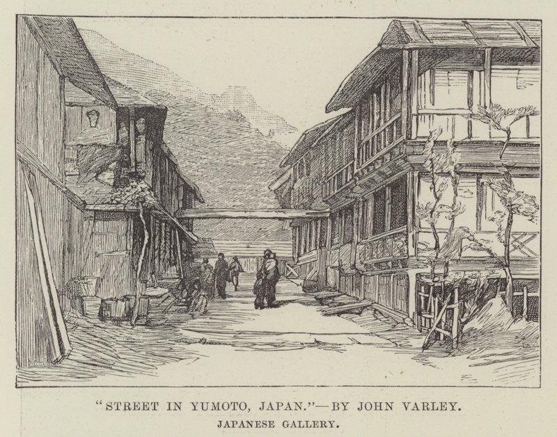 Rue à Yumoto, Japon (gravure) - English School