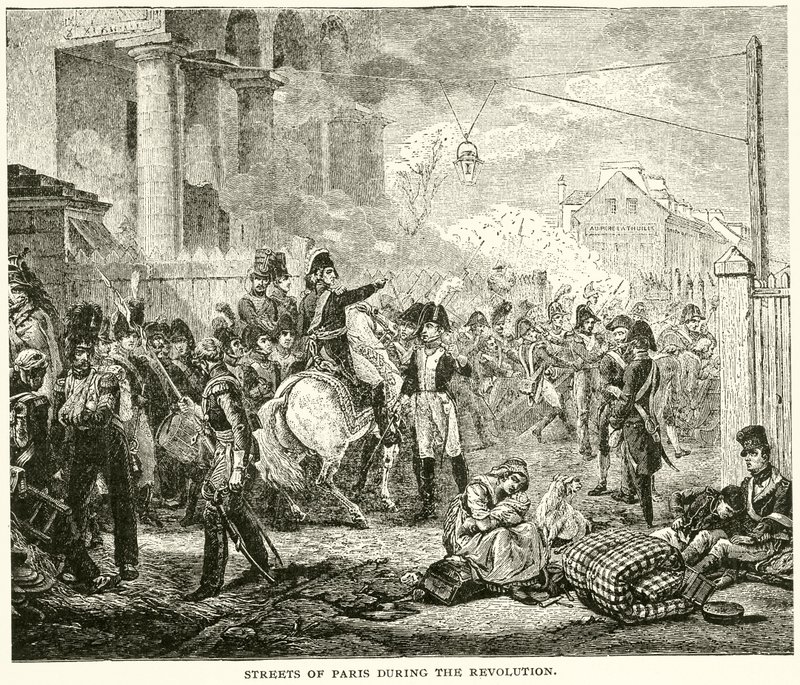Rues de Paris pendant la Révolution (gravure) - English School
