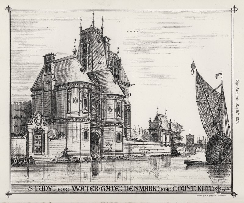 Étude pour Water Gate, Danemark pour le comte Kuth (gravure) - English School