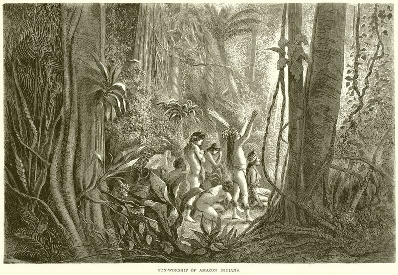 Adoration du soleil par les Indiens d