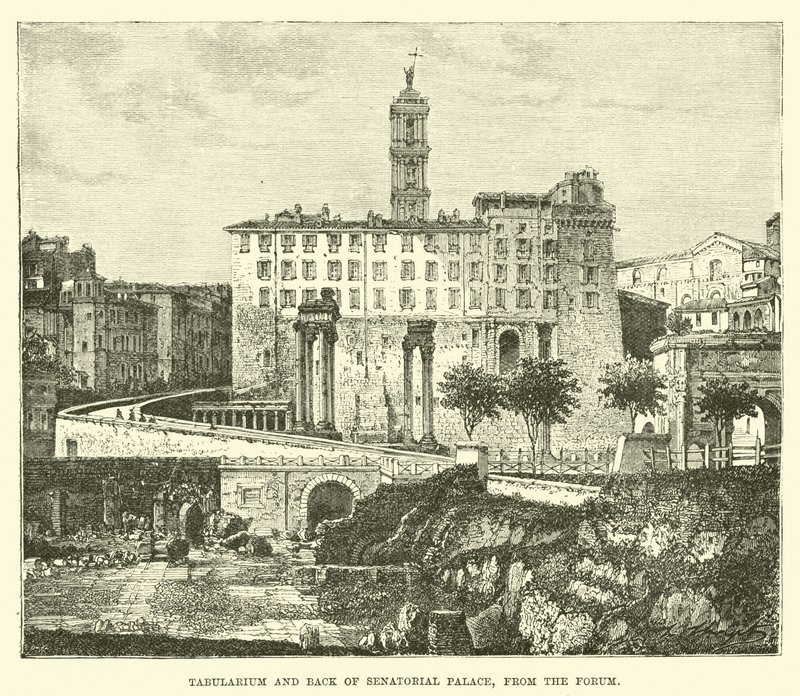 Tabularium et arrière du Palais sénatorial, depuis le Forum - English School