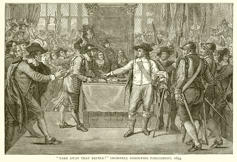 Enlevez ce jouet ! Cromwell dissolvant le Parlement, 1654 - English School