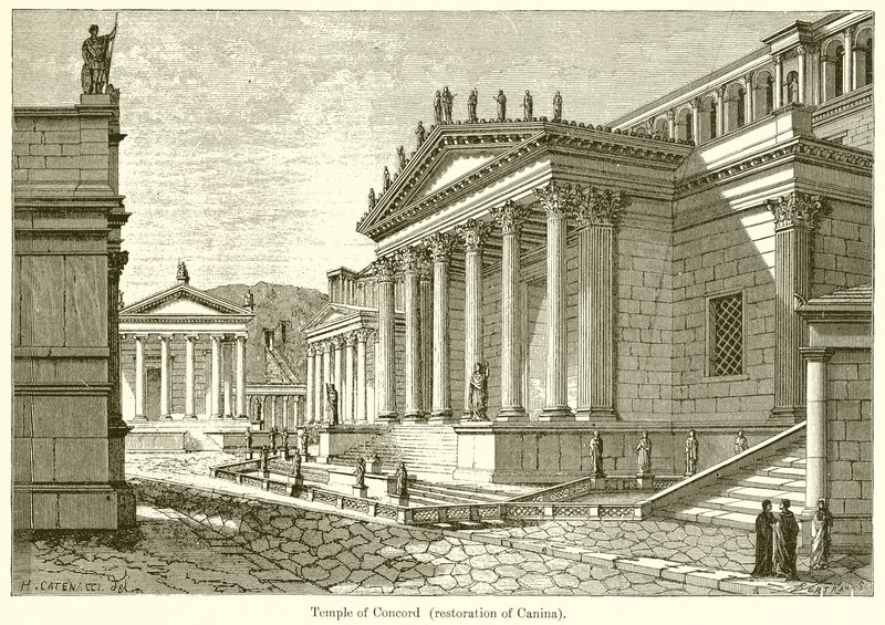 Temple de la Concorde (restauration de Canina) - English School