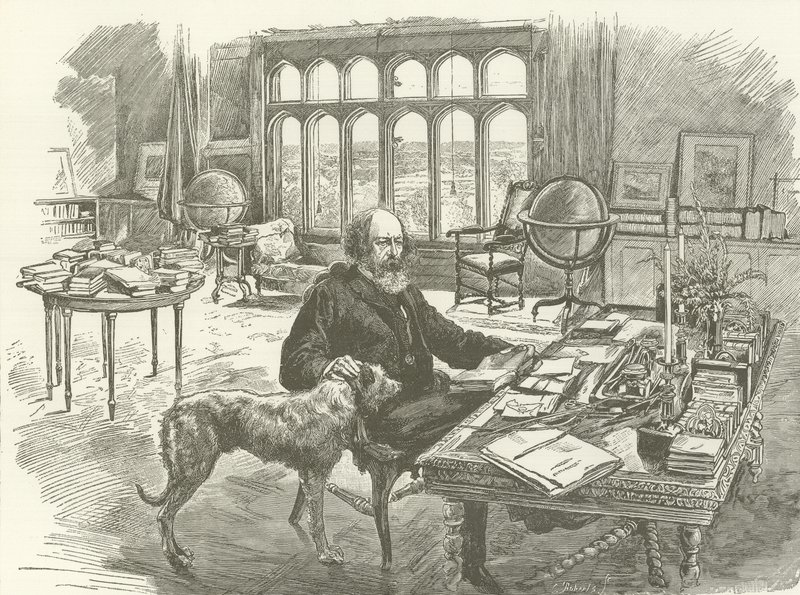 Tennyson dans sa bibliothèque - English School