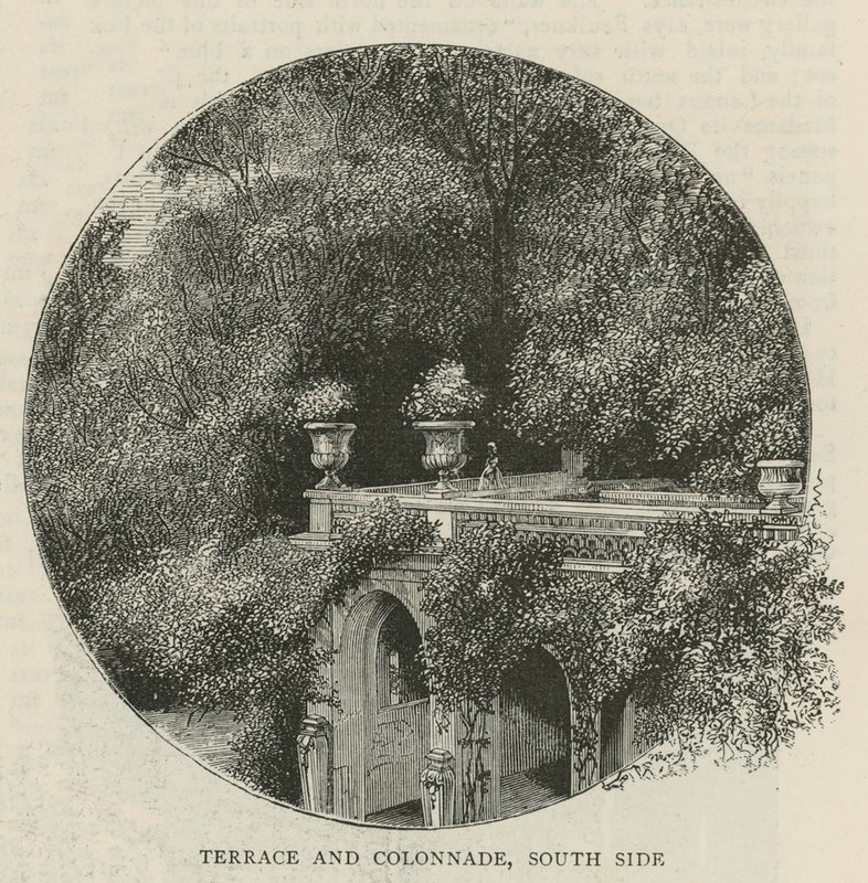 Terrasse et colonnade, côté sud - English School