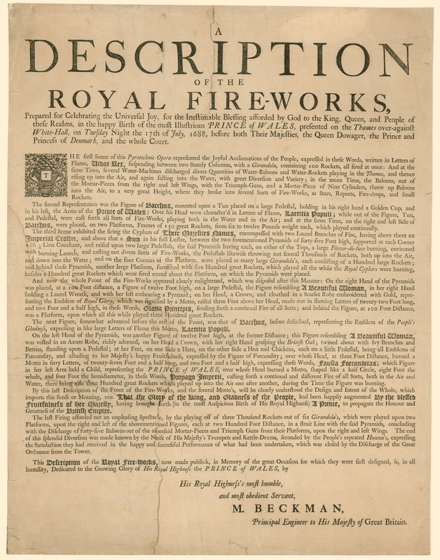Action de grâce pour la naissance de James Edward, le Vieux Prétendant, né le 10 juin 1688 - English School