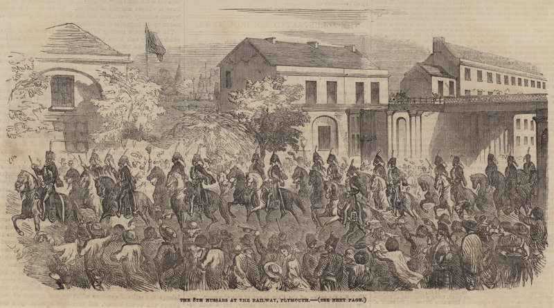 Les 8e Hussards au chemin de fer, Plymouth - English School