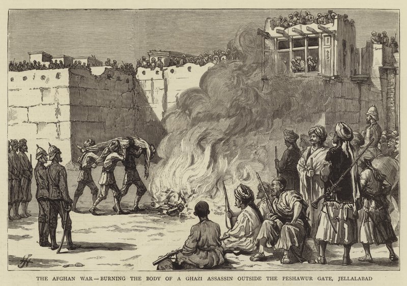La guerre afghane, brûlant le corps d