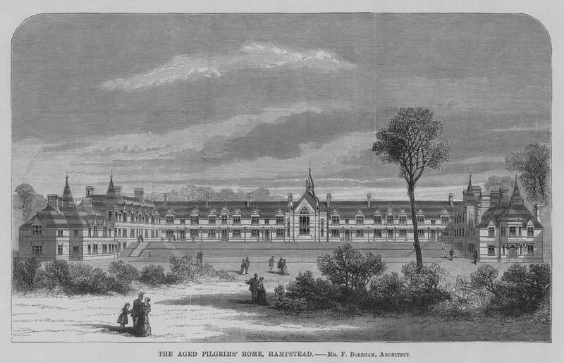 Maison des pèlerins âgés, Hampstead (gravure) - English School