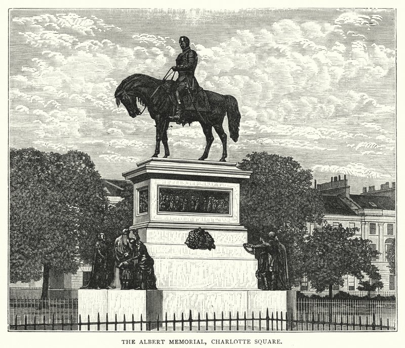 Le mémorial Albert, place Charlotte (gravure) - English School