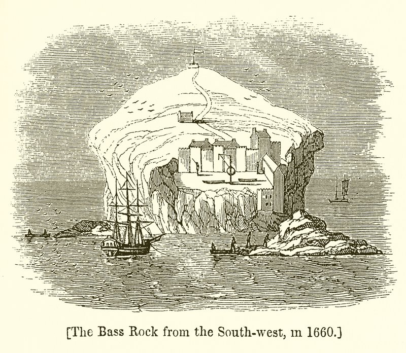 Le Bass Rock depuis le sud-ouest, en 1660 - English School