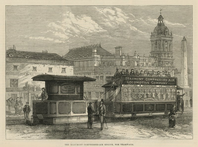 Le moteur à air comprimé Beaumont, pour tramways - English School