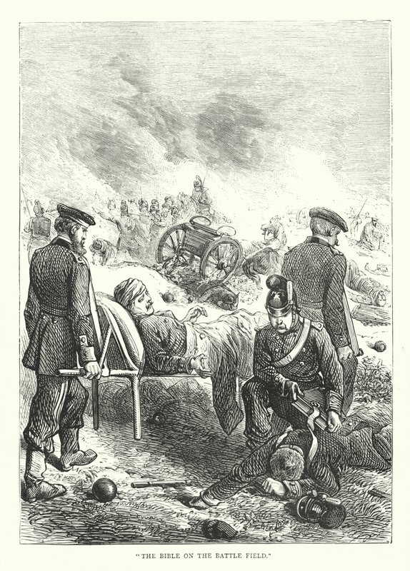 La Bible sur le champ de bataille (gravure) - English School