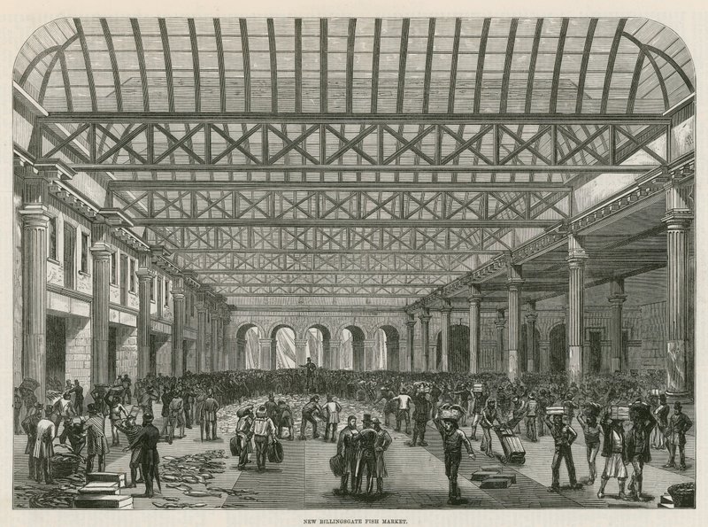 Le marché aux poissons de Billingsgate - English School