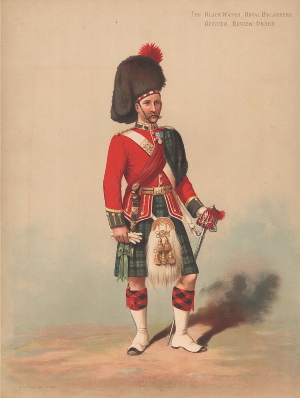 The Black Watch, Royal Highlanders, Officier, Tenue de Revue - English School