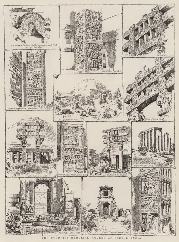 Les tumulus bouddhistes à Sanchi, Inde - English School