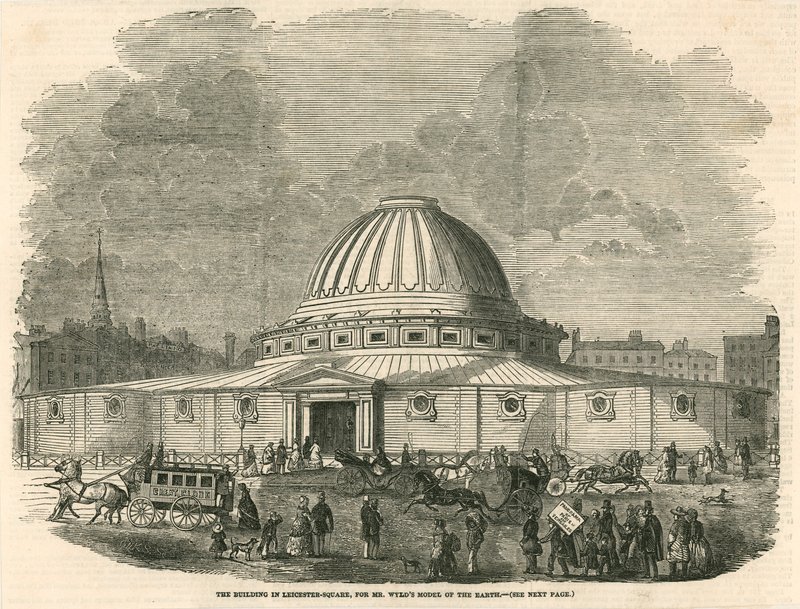 Le bâtiment à Leicester Square, pour le modèle de la terre de M. Wyld - English School