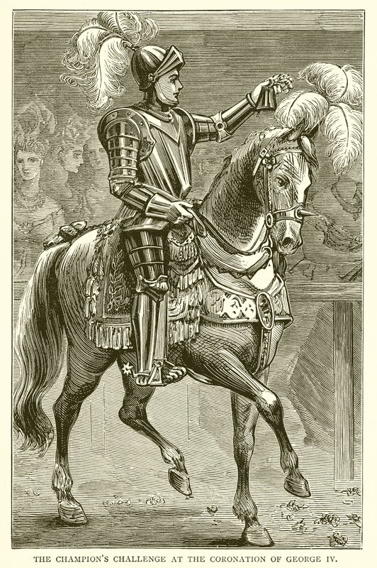 Le défi des champions lors du couronnement de George IV - English School