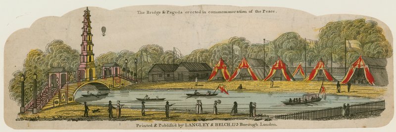 La pagode chinoise et le pont érigés sur le canal à St James