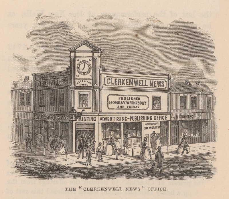 Le bureau du Clerkenwell News, Clerkenwell, Londres - English School