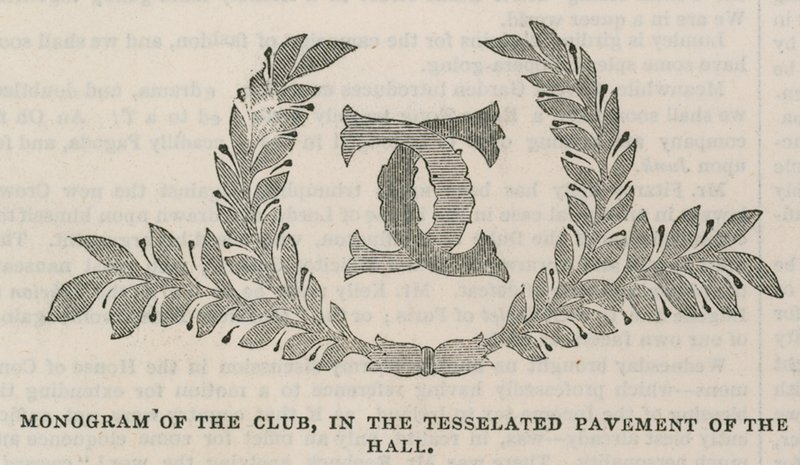 La Conservative Clubhouse : Monogramme du club dans le pavement en mosaïque du hall - English School