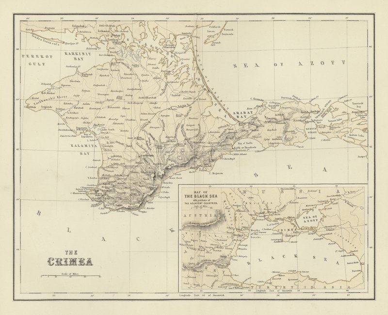 La Crimée ; Carte de la mer Noire - English School