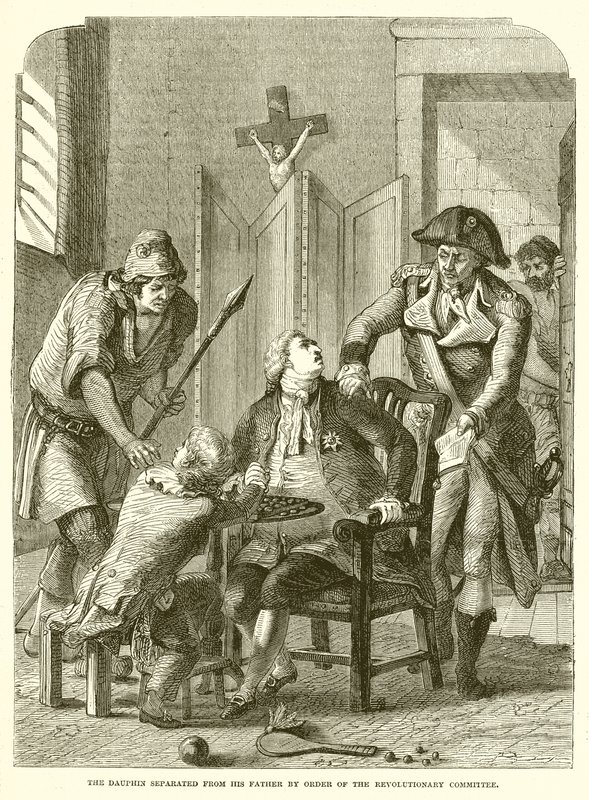 Le dauphin séparé de son père par ordre du Comité révolutionnaire - English School