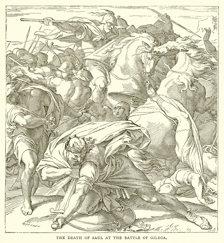 La mort de Saül à la bataille de Guilboa - English School