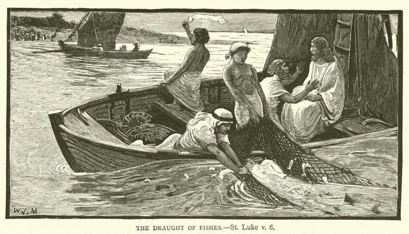 La pêche miraculeuse, Saint Luc, v, 6 - English School