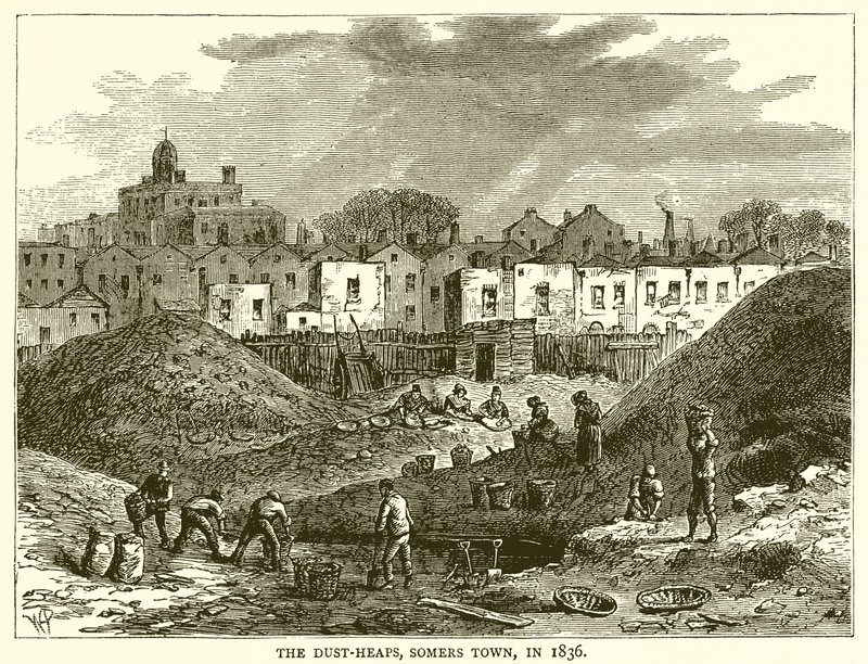 Les tas de poussière, Somers Town, en 1836 - English School